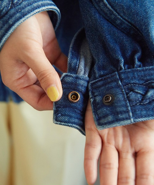 CHILD WOMAN（チャイルドウーマン）の「☆10ozデニム　三つ編みギャザーBIGブルゾン（ブルゾン・レディース・ブルー・FREE）」の22枚目の写真