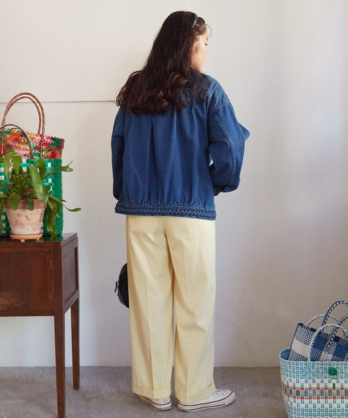 CHILD WOMAN（チャイルドウーマン）の「☆10ozデニム　三つ編みギャザーBIGブルゾン（ブルゾン・レディース・ブルー・FREE）」の11枚目の写真