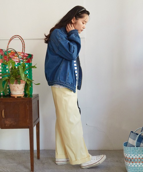 CHILD WOMAN（チャイルドウーマン）の「☆10ozデニム　三つ編みギャザーBIGブルゾン（ブルゾン・レディース・ブルー・FREE）」の12枚目の写真