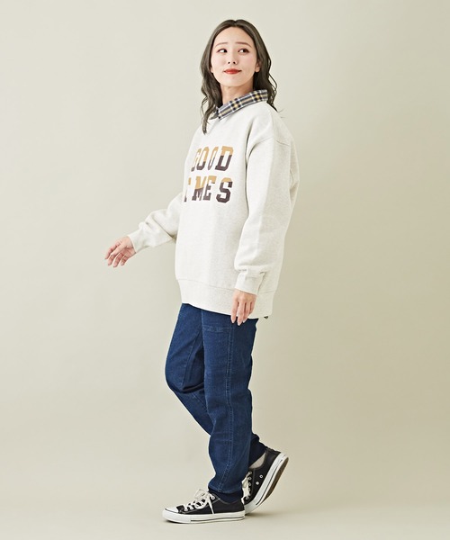 CUBE SUGAR（キューブシュガー）の「10オンスストレッチデニム裏起毛ジョガーパンツ（デニムパンツ・レディース・インディゴブルー/ブラック/マルチ・M/S）」の12枚目の写真