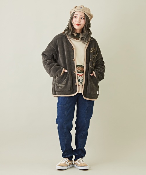 CUBE SUGAR（キューブシュガー）の「10オンスストレッチデニム裏起毛ジョガーパンツ（デニムパンツ・レディース・インディゴブルー/ブラック/マルチ・M/S）」の14枚目の写真