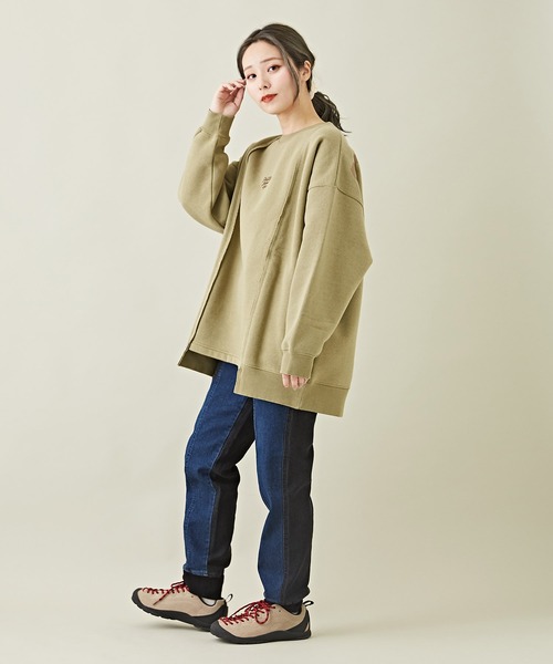 CUBE SUGAR（キューブシュガー）の「10オンスストレッチデニム裏起毛ジョガーパンツ（デニムパンツ・レディース・インディゴブルー/ブラック/マルチ・M/S）」の19枚目の写真