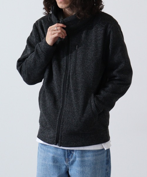 ACE（エース）の「ACE ニットフリース 防風 ジャケット（ブルゾン・レディース・ネイビー/ターコイズブルー/カーキ/ワイン/杢グレー/チャコール/ヘザーチャコール・L/M/LL）」の3枚目の写真