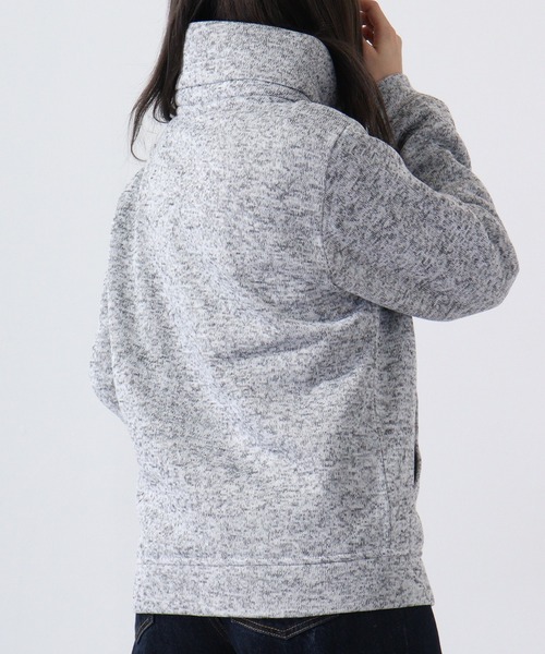 ACE（エース）の「ACE ニットフリース 防風 ジャケット（ブルゾン・レディース・ネイビー/ターコイズブルー/カーキ/ワイン/杢グレー/チャコール/ヘザーチャコール・L/M/LL）」の10枚目の写真