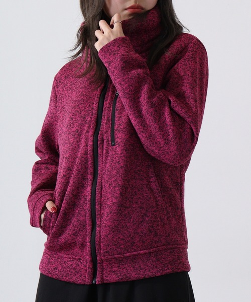 ACE（エース）の「ACE ニットフリース 防風 ジャケット（ブルゾン・レディース・ネイビー/ターコイズブルー/カーキ/ワイン/杢グレー/チャコール/ヘザーチャコール・L/M/LL）」の17枚目の写真