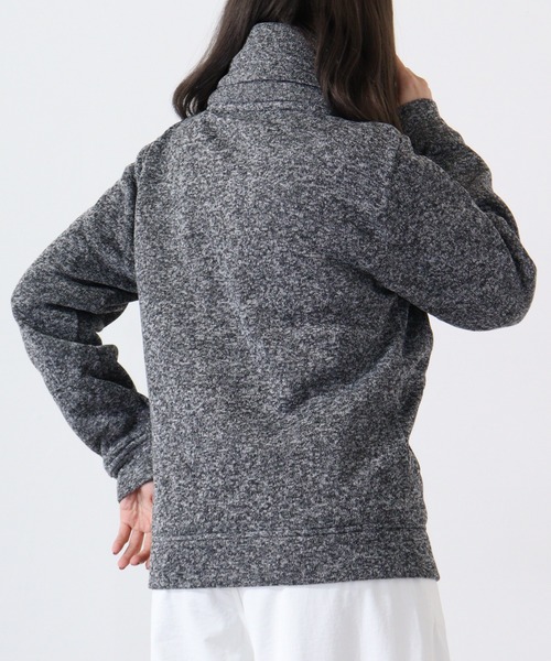 ACE（エース）の「ACE ニットフリース 防風 ジャケット（ブルゾン・レディース・ネイビー/ターコイズブルー/カーキ/ワイン/杢グレー/チャコール/ヘザーチャコール・L/M/LL）」の15枚目の写真