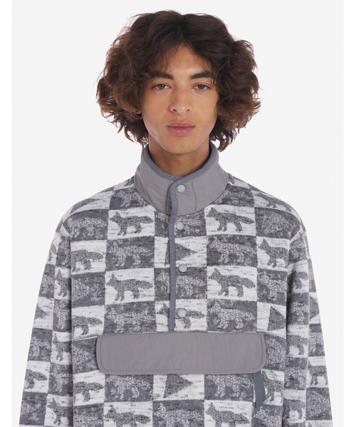 Maison Kitsune（メゾンキツネ）の「MKxAWD WANDER fox checkers fleece pullover（その他トップス・メンズ・グレー・S/L）」の10枚目の写真