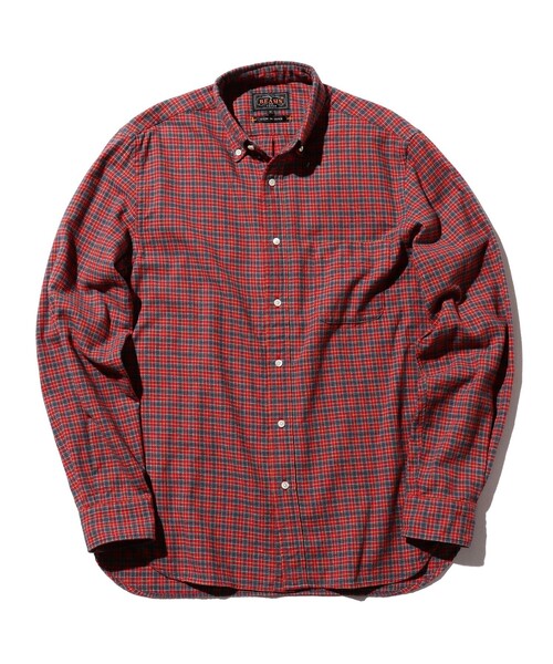 BEAMS PLUS（ビームスプラス）の「フランネル ミニチェック ボタンダウン シャツ（シャツ/ブラウス・メンズ・レッド/ブルー/イエロー・XS/XL/L/M/S）」の3枚目の写真