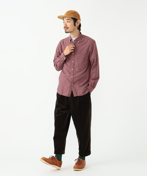 BEAMS PLUS（ビームスプラス）の「フランネル ミニチェック ボタンダウン シャツ（シャツ/ブラウス・メンズ・レッド/ブルー/イエロー・XS/XL/L/M/S）」の5枚目の写真