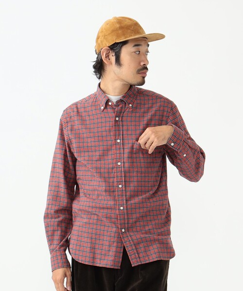 BEAMS PLUS（ビームスプラス）の「フランネル ミニチェック ボタンダウン シャツ（シャツ/ブラウス・メンズ・レッド/ブルー/イエロー・XS/XL/L/M/S）」の7枚目の写真