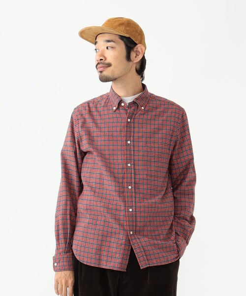 BEAMS PLUS（ビームスプラス）の「フランネル ミニチェック ボタンダウン シャツ（シャツ/ブラウス・メンズ・レッド/ブルー/イエロー・XS/XL/L/M/S）」の8枚目の写真
