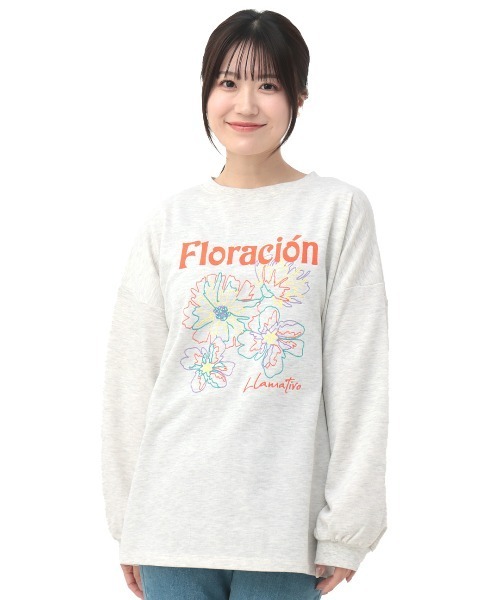 チチカカ（チチカカ）の「フラワーモチーフ刺繍プルオーバー（Tシャツ/カットソー・レディース・ブラック/ライトグレー/ライム・FREE）」の8枚目の写真