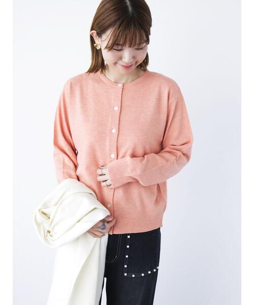 Lugnoncure(ルノンキュール)の「もちもちクルーネックカーディガン(カーディガン/ボレロ・レディース・ブラック/オレンジ/ブルー/グレー・F)」の1枚目の写真