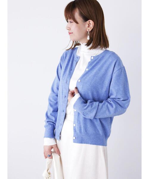 Lugnoncure(ルノンキュール)の「もちもちクルーネックカーディガン(カーディガン/ボレロ・レディース・ブラック/オレンジ/ブルー/グレー・F)」の4枚目の写真