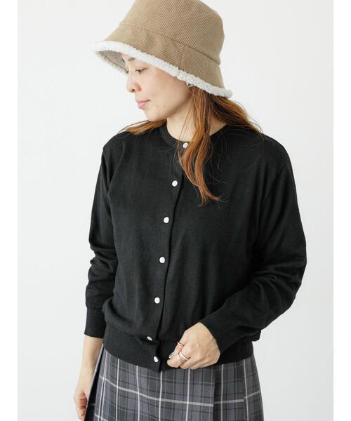 Lugnoncure(ルノンキュール)の「もちもちクルーネックカーディガン(カーディガン/ボレロ・レディース・ブラック/オレンジ/ブルー/グレー・F)」の5枚目の写真