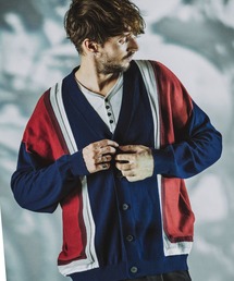 【NO ID.】3D Color Block Knit Cardigan / 3D カラー ブロック ニット カーディガン