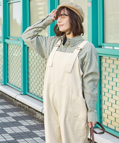 MONO-MART LADY'S（モノマートレディース）の「デニムウエストベルトワイドシルエットサロペット（サロペット/オーバーオール・レディース・アイボリー/インディゴブルー/ブラック・FREE）」の19枚目の写真