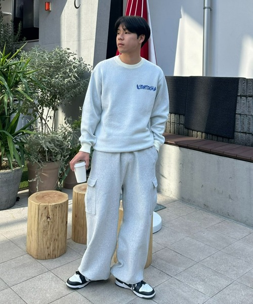 CIAOPANIC TYPY（チャオパニックティピー）の「■【ユニセックス】ロゴジャガードニットクルー（ニット/セーター・メンズ・ライトグレー/ブルー/グリーン/オフホワイト・MEDIUM/LARGE）」の14枚目の写真