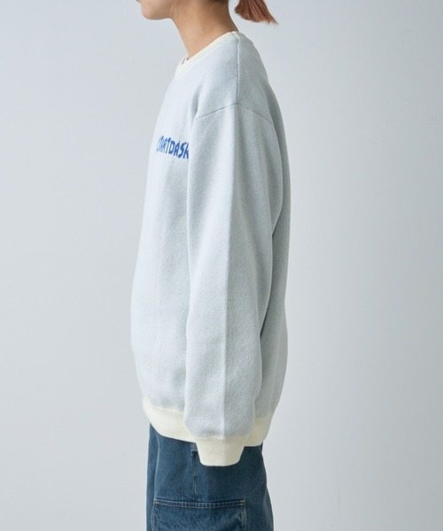 CIAOPANIC TYPY（チャオパニックティピー）の「■【ユニセックス】ロゴジャガードニットクルー（ニット/セーター・メンズ・ライトグレー/ブルー/グリーン/オフホワイト・MEDIUM/LARGE）」の8枚目の写真