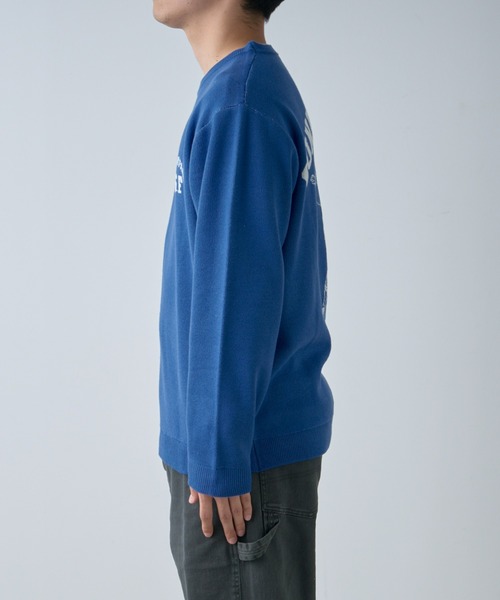 CIAOPANIC TYPY（チャオパニックティピー）の「■【ユニセックス】ロゴジャガードニットクルー（ニット/セーター・メンズ・ライトグレー/ブルー/グリーン/オフホワイト・MEDIUM/LARGE）」の5枚目の写真