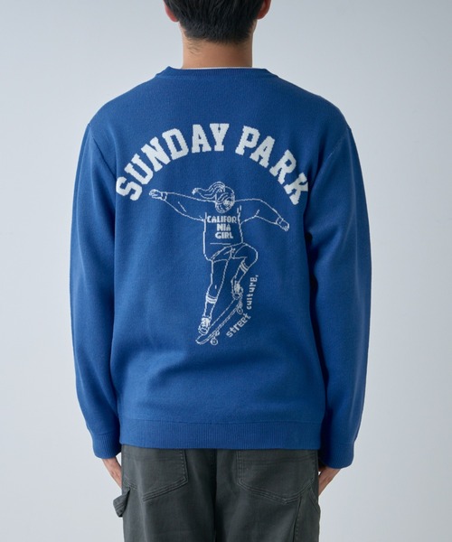 CIAOPANIC TYPY（チャオパニックティピー）の「■【ユニセックス】ロゴジャガードニットクルー（ニット/セーター・メンズ・ライトグレー/ブルー/グリーン/オフホワイト・MEDIUM/LARGE）」の6枚目の写真