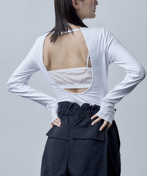 Firsthand（ファーストハンド）の「Firsthand/ファーストハンド オーガニックコットン天竺2WAYボディスーツ / レオタード（Tシャツ/カットソー・レディース・ブラック/ホワイト・ﾌﾘ-）」の8枚目の写真