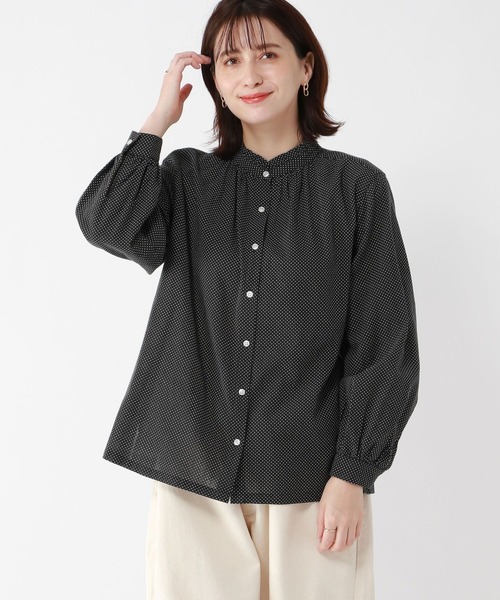 studio CLIP（スタディオクリップ）の「シングルガーゼ襟フリルブラウス[プチ・プラスサイズあり]（シャツ/ブラウス・レディース・その他1/その他2/その他3/ライトグレー/オフホワイト・PF/ﾌﾘｰ(L)/LARGE/MEDIUM）」の14枚目の写真