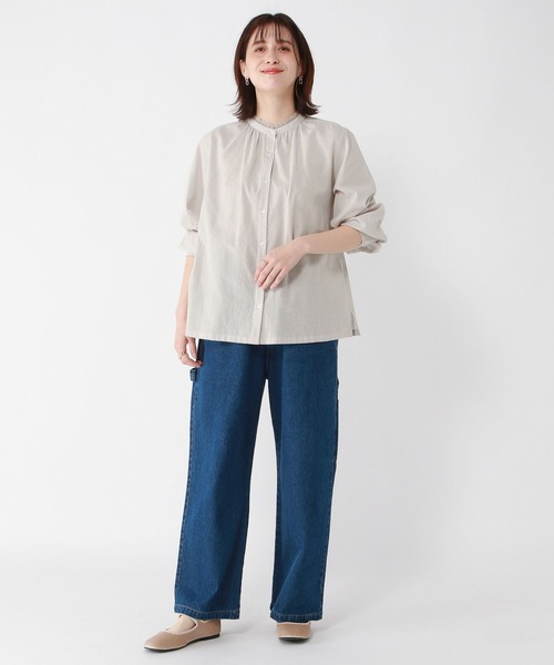 studio CLIP（スタディオクリップ）の「シングルガーゼ襟フリルブラウス[プチ・プラスサイズあり]（シャツ/ブラウス・レディース・その他1/その他2/その他3/ライトグレー/オフホワイト・PF/ﾌﾘｰ(L)/LARGE/MEDIUM）」の15枚目の写真