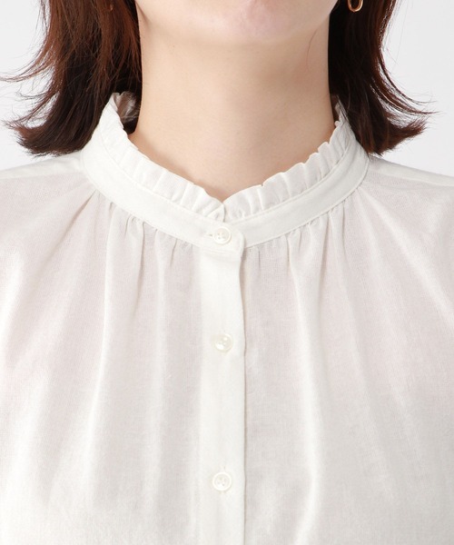studio CLIP（スタディオクリップ）の「シングルガーゼ襟フリルブラウス[プチ・プラスサイズあり]（シャツ/ブラウス・レディース・その他1/その他2/その他3/ライトグレー/オフホワイト・PF/ﾌﾘｰ(L)/LARGE/MEDIUM）」の20枚目の写真