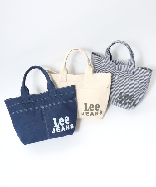 Lee(リー)の「Lee(リー)LOCOジャケットブランドロゴ ミニトートバッグ メンズ レディース ユニセックス/デニム/ヒッコリーストライプ(トートバッグ・レディース・インディゴブルー/ストライプ/ホワイト・FREE)」の5枚目の写真