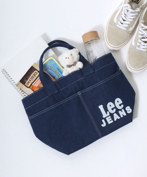 Lee(リー)の「Lee(リー)LOCOジャケットブランドロゴ ミニトートバッグ メンズ レディース ユニセックス/デニム/ヒッコリーストライプ(トートバッグ・レディース・インディゴブルー/ストライプ/ホワイト・FREE)」の7枚目の写真