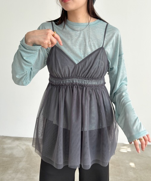 EPIMI E'PIMMY(エピミエピミー)の「スラブシアーBIGロンT(Tシャツ/カットソー・レディース・オフホワイト/グレー/ブルー・MEDIUM)」の16枚目の写真
