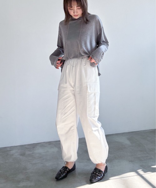EPIMI E'PIMMY(エピミエピミー)の「スラブシアーBIGロンT(Tシャツ/カットソー・レディース・オフホワイト/グレー/ブルー・MEDIUM)」の7枚目の写真