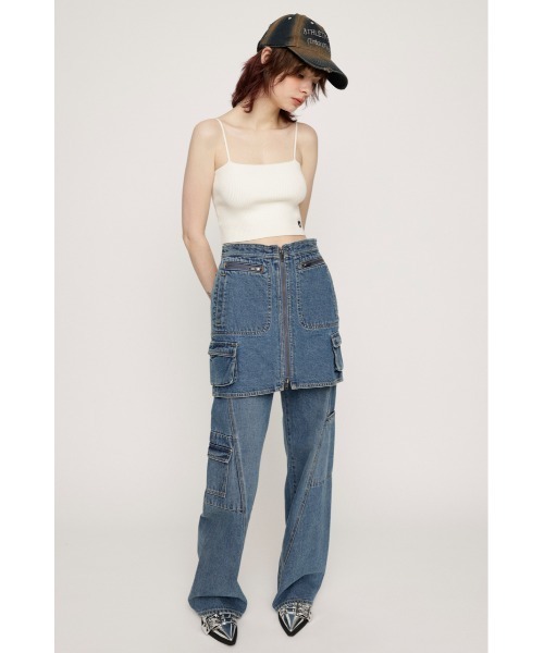 SLY(スライ)の「SLY PATCH CROPPED KNIT CAMI スライ パッチ クロップド ニット キャミソール(キャミソール・レディース・グレー/ホワイト/ブラック・FREE)」の18枚目の写真
