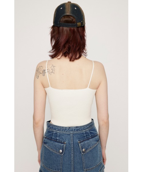 SLY(スライ)の「SLY PATCH CROPPED KNIT CAMI スライ パッチ クロップド ニット キャミソール(キャミソール・レディース・グレー/ホワイト/ブラック・FREE)」の21枚目の写真