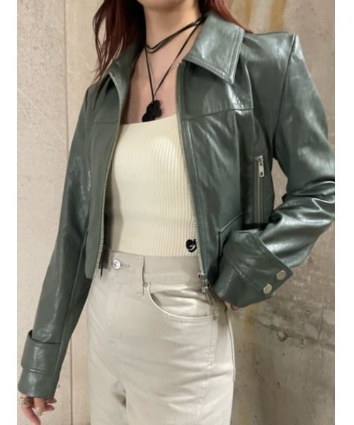 SLY(スライ)の「SLY PATCH CROPPED KNIT CAMI スライ パッチ クロップド ニット キャミソール(キャミソール・レディース・グレー/ホワイト/ブラック・FREE)」の8枚目の写真