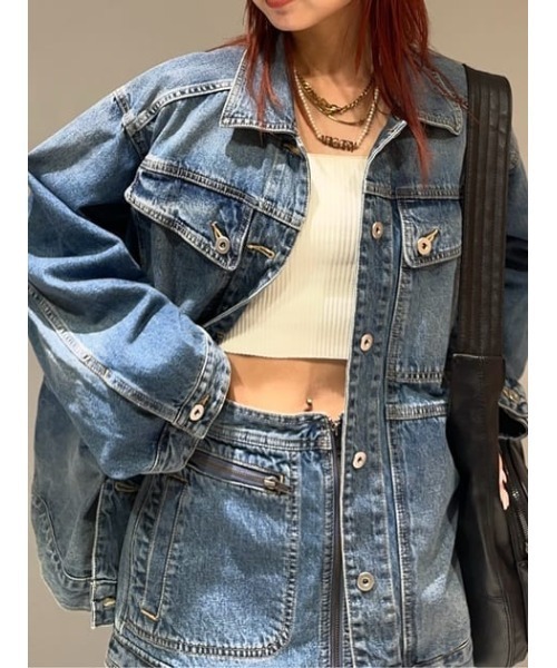 SLY(スライ)の「SLY PATCH CROPPED KNIT CAMI スライ パッチ クロップド ニット キャミソール(キャミソール・レディース・グレー/ホワイト/ブラック・FREE)」の11枚目の写真