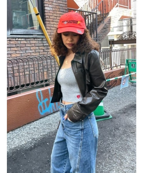 SLY(スライ)の「SLY PATCH CROPPED KNIT CAMI スライ パッチ クロップド ニット キャミソール(キャミソール・レディース・グレー/ホワイト/ブラック・FREE)」の16枚目の写真