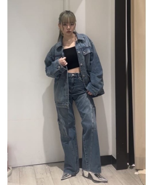 SLY(スライ)の「SLY PATCH CROPPED KNIT CAMI スライ パッチ クロップド ニット キャミソール(キャミソール・レディース・グレー/ホワイト/ブラック・FREE)」の15枚目の写真