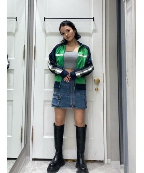 SLY(スライ)の「SLY PATCH CROPPED KNIT CAMI スライ パッチ クロップド ニット キャミソール(キャミソール・レディース・グレー/ホワイト/ブラック・FREE)」の13枚目の写真