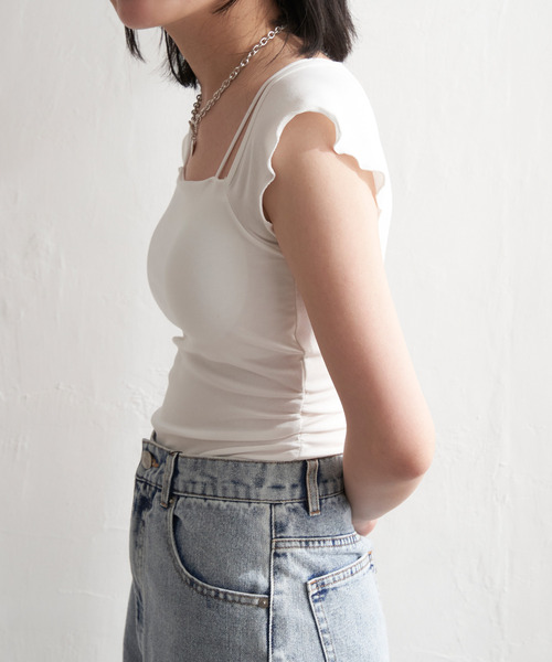 VENCEEXCHANGE（ヴァンスエクスチェンジ）の「2wayフレンチスリーブタンクトップ（タンクトップ・レディース・ホワイト/ブラック/グレー・FREE）」の12枚目の写真