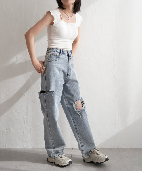 VENCEEXCHANGE（ヴァンスエクスチェンジ）の「2wayフレンチスリーブタンクトップ（タンクトップ・レディース・ホワイト/ブラック/グレー・FREE）」の16枚目の写真