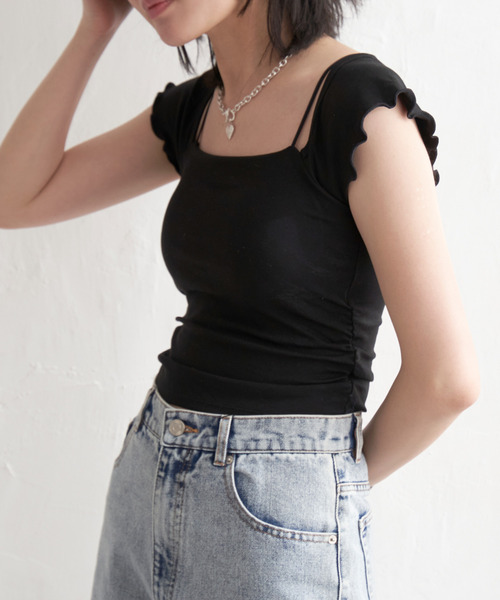 VENCEEXCHANGE（ヴァンスエクスチェンジ）の「2wayフレンチスリーブタンクトップ（タンクトップ・レディース・ホワイト/ブラック/グレー・FREE）」の19枚目の写真