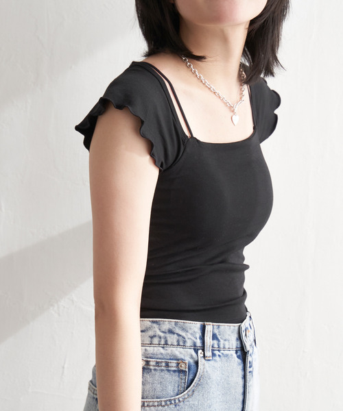 VENCEEXCHANGE（ヴァンスエクスチェンジ）の「2wayフレンチスリーブタンクトップ（タンクトップ・レディース・ホワイト/ブラック/グレー・FREE）」の18枚目の写真