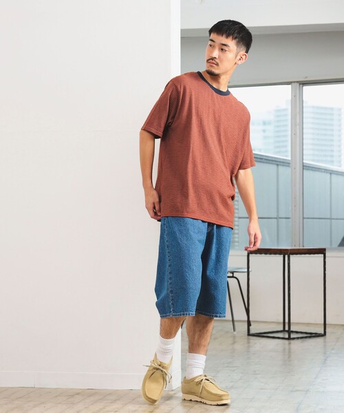 B:MING by BEAMS(ビーミングバイビームス)の「B:MING by BEAMS / リンガースラブ ボーダー Tシャツ(Tシャツ/カットソー・メンズ・ネイビー/ブラウン・MEDIUM/SMALL/LARGE/X-LARGE)」の7枚目の写真