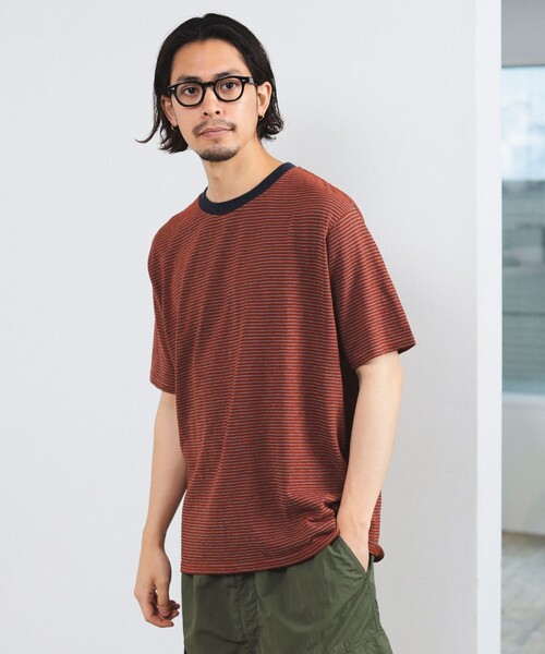 B:MING by BEAMS(ビーミングバイビームス)の「B:MING by BEAMS / リンガースラブ ボーダー Tシャツ(Tシャツ/カットソー・メンズ・ネイビー/ブラウン・MEDIUM/SMALL/LARGE/X-LARGE)」の14枚目の写真