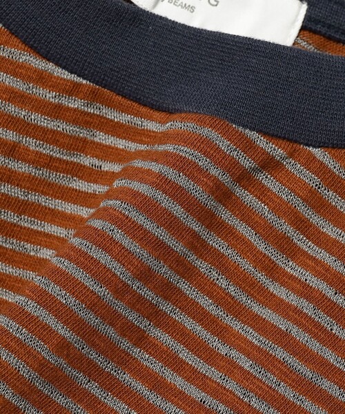 B:MING by BEAMS(ビーミングバイビームス)の「B:MING by BEAMS / リンガースラブ ボーダー Tシャツ(Tシャツ/カットソー・メンズ・ネイビー/ブラウン・MEDIUM/SMALL/LARGE/X-LARGE)」の21枚目の写真
