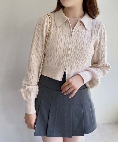 one after another NICE CLAUP（ワンアフターアナザーナイスクラップ）の「プリーツミニスカート（スカート・レディース・杢グレー/ブラック・FREE）」の11枚目の写真