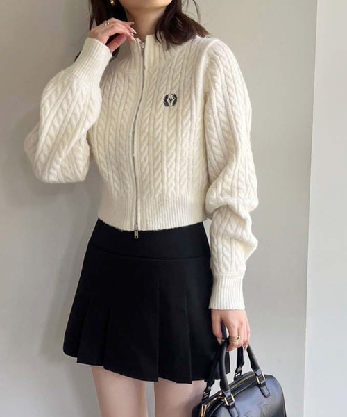 one after another NICE CLAUP（ワンアフターアナザーナイスクラップ）の「プリーツミニスカート（スカート・レディース・杢グレー/ブラック・FREE）」の6枚目の写真