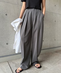 andme | 無地/ ストライプ2タックスラックスワイドパンツ(スラックス)